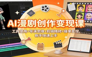 AI漫剧创作变现课：工具使用+导演思维+剪辑精修+接单变现，新手快速上手