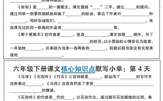 六年级下册语文课文核心知识点默写小单