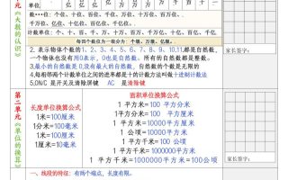 四上数学暑假预习30天背诵表5页