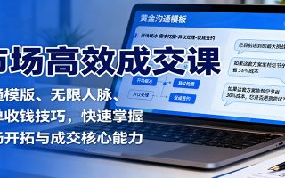 市场高效成交课：沟通模版、无限人脉、促单收钱技巧，快速掌握市场开拓与成交核心能力