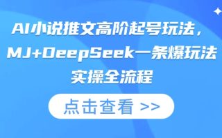 AI小说推文高阶起号玩法，MJ+DeepSeek一条爆玩法实操全流程
