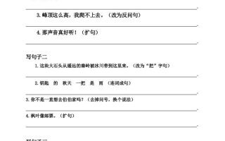 三上语文-要求写句子（必考题）