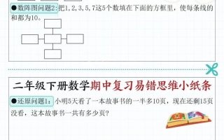 二下数学期中复习易错思维小纸条（含答案14页）
