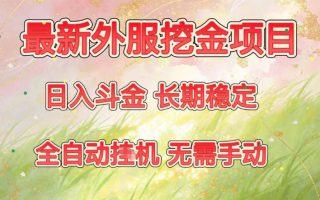 最新外服挖金项目,日入斗金,项目长期稳定,可放大操作,全自动运行,无需手动【揭秘】