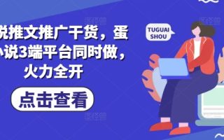 小说推文推广干货，蛋花小说3端平台同时做，火力全开