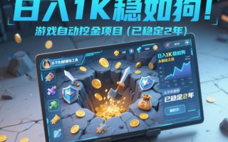 日入1K稳如狗!游戏自动挖金项目(已稳定2年),永不失业的副业之选【揭秘】