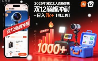 2025年淘宝无人直播带货，冲刺双12，日入1k+【附工具】【揭秘】