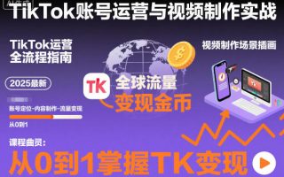 2025最新TikTok账号运营与视频制作实战全流程，从0到1掌握TK变现(含11月最新TK搬运技术)