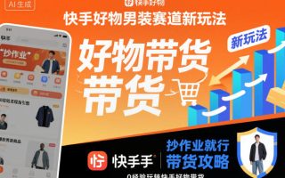 快手好物男装赛道新玩法，抄作业就行，0经验玩转快手好物带货