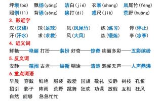 三年级上册语文1-4单元期中高频考点梳理