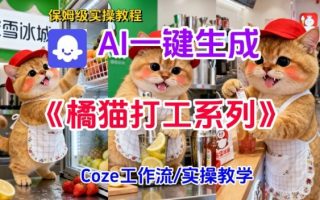 Coze扣子工作流一键生成胖橘猫打工短视频，保姆级实操搭建教学