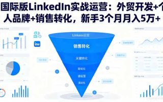 国际版LinkedIn实战运营：外贸开发+个人品牌+销售转化，新手3个月月入5万+