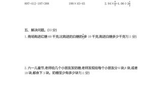 六下青岛63版数学期末数与代数专项检测卷（2）