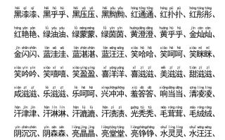 新一上语文词语必考类型(ABB、ABAB、AABB、ABCC、AABC、ABAC、ABCB类词语)17页