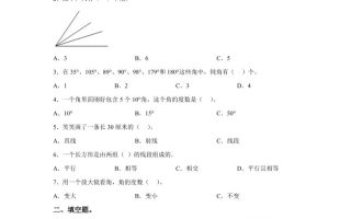 西师大版数学四年级上册第三单元《角》单元测试卷