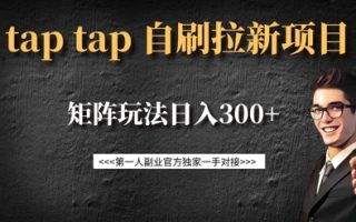 taptap拉新自刷项目，一个新用户14元，矩阵玩法日入300+