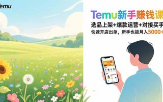 Temu新手赚钱课,选品上架+爆款运营+对接买手,快速开店出单,新手也能月入5000+