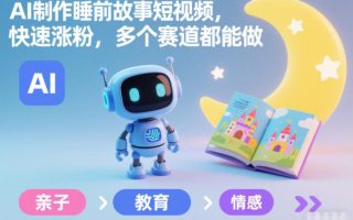 AI制作睡前故事短视频，快速涨粉，多个赛道都能做