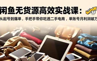 闲鱼无货源高效实战课：从起号到爆单，手把手带你吃透二手电商，单账号月利润破万