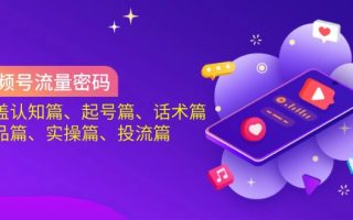视频号流量密码：涵盖认知篇、起号篇、话术篇、选品篇、实操篇、投流篇