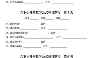 小升初数学【公式每日默写】