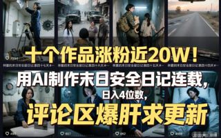 十个作品涨粉近20W！用AI制作末日安全日记连载，日入4位数，评论区爆肝求更新(附详细步骤)