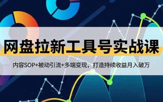 网盘拉新工具号实战课，内容SOP+被动引流+多端变现，打造持续收益月入破万