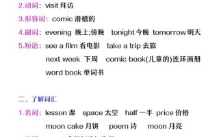 【2025秋新版】六年级上册英语第三单元中的概念词汇及句子