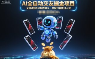 AI全自动交友掘金项目，全自动挂G可矩阵放大，单窗口轻松日入30+【揭秘】