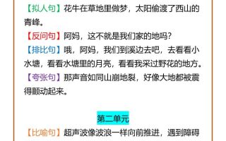 【2025秋新版】四年级语文上册重点知识：1-8单元常考句型，收藏学习！