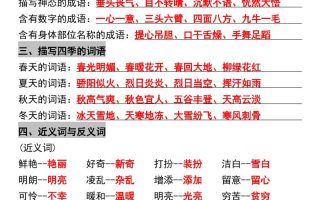 三年级上册语文期中复习考点提纲