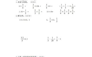 六下苏教版数学期中试卷无答案