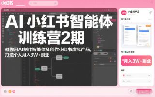 AI小红书智能体训练营2期，教你用AI制作智能体及创作小红书虚拟产品，打造个人月入3W+副业(更新)