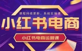 小红书电商运营实操课，​新手从0~1落地实操