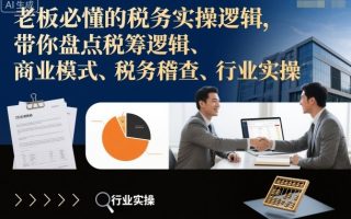 老板必懂的税务实操逻辑，带你盘点税筹逻辑、商业模式、税务稽查、行业实操