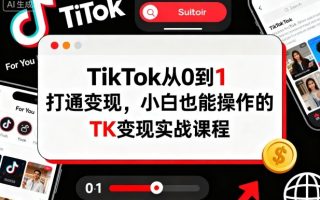 TikTok从0到1打通变现，小白也能操作的TK变现实战课程