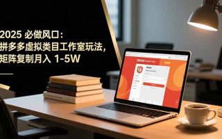 2025 必做风口：拼多多虚拟类目工作室玩法，矩阵复制月入 1-5W