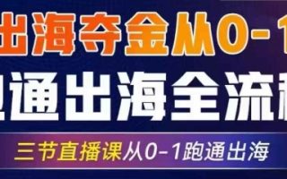 2025出海夺金从0-1跑通出海全流程，三节直播课从0-1跑通出海，教你用AI跑通全流程