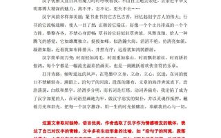 五下语文：第三单元习作《我爱你，汉字》习作范文名师点评14篇