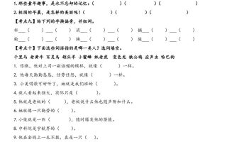 四下语文【词句段期末考点】