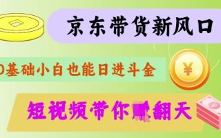 最新京东短视频带货代运营秘籍，轻松躺挣【揭秘】