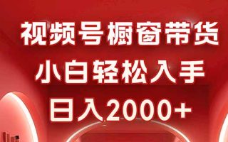视频号橱窗带货，小白轻松入手，日入2000+