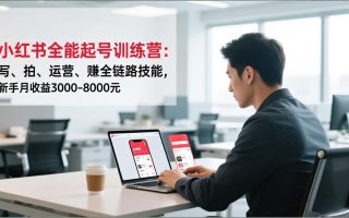 小红书全能起号训练营：写、拍、运营、赚全链路技能，新手月收益3000-8000元
