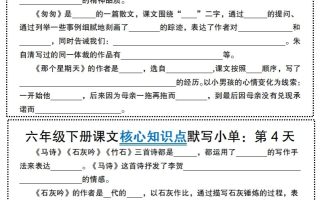 【语文】六年级下册语文课文核心知识点默写小单
