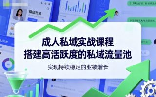 成人私域实战课程，搭建高活跃度的私域流量池，实现持续稳定的业绩增长