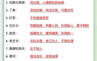 【2025秋新版】五升六重点课文人物事物特点+做人道理-六上语文