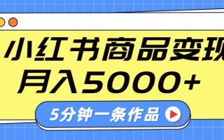 小红书字幕作品玩法，商单变现月入5000+，5分钟一条作品