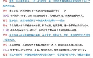 六年级上语文1-8单元课内好句仿写汇总