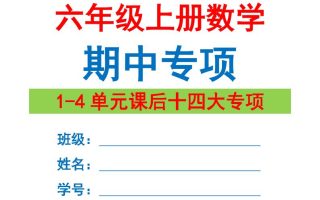六上数学期中专项复习（十四大专项）空白67页