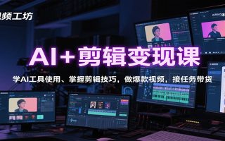 AI+剪辑变现课：学AI工具使用、掌握剪辑技巧，做爆款视频，接任务带货